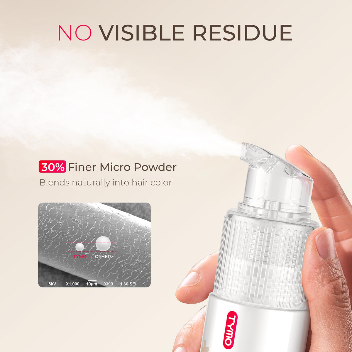 TYMO Dry Shampoo absorb-oil-roots focusing on instant root oil absorption.