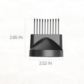 TYMO nozzle evenly dries hair while styling.