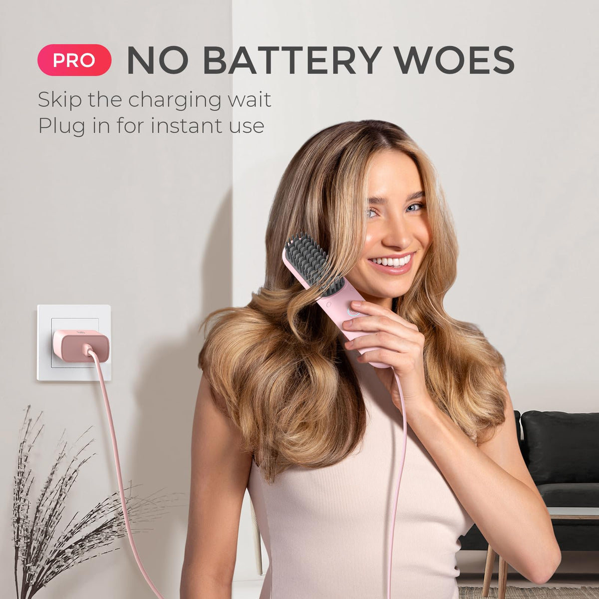 TYMO Porta PRO dual-power mode for cordless or plugged styling