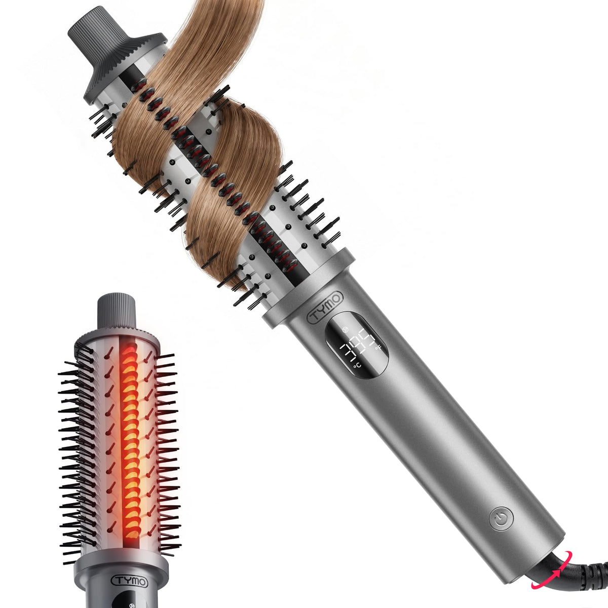 TYMO Stylux Pro thermal brush for volumizing, salon-like blowouts.