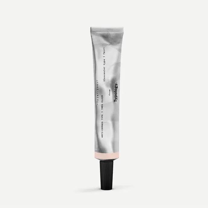 Typology Tinted Concealer Type 1 Fair bottle close-up for precise application.