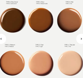 Typology tinted serum applied to the face for a radiant, hydrated look.