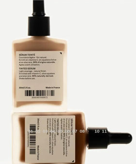 Typology tinted serum on face and neck for natural finish