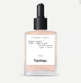 Typology Tinted Serum Type 1 Fair bottle close-up showing lightweight hydration