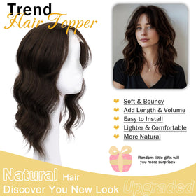 TYQ hair toppers 360-degree coverage creates seamless fullness around the crown.