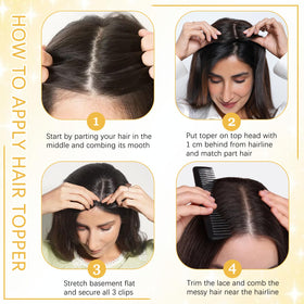 TYQ hair toppers color dark brown mixed chestnut blends naturally with darker roots.