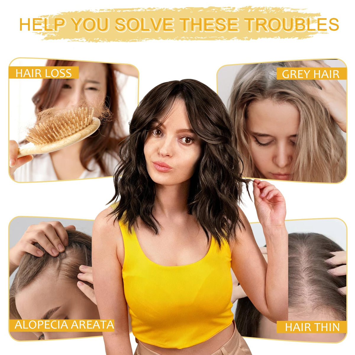 TYQ hair toppers easy clip application with anti-slip clips for secure wear.