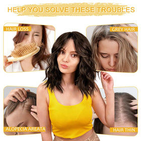 TYQ hair toppers easy clip application with anti-slip clips for secure wear.