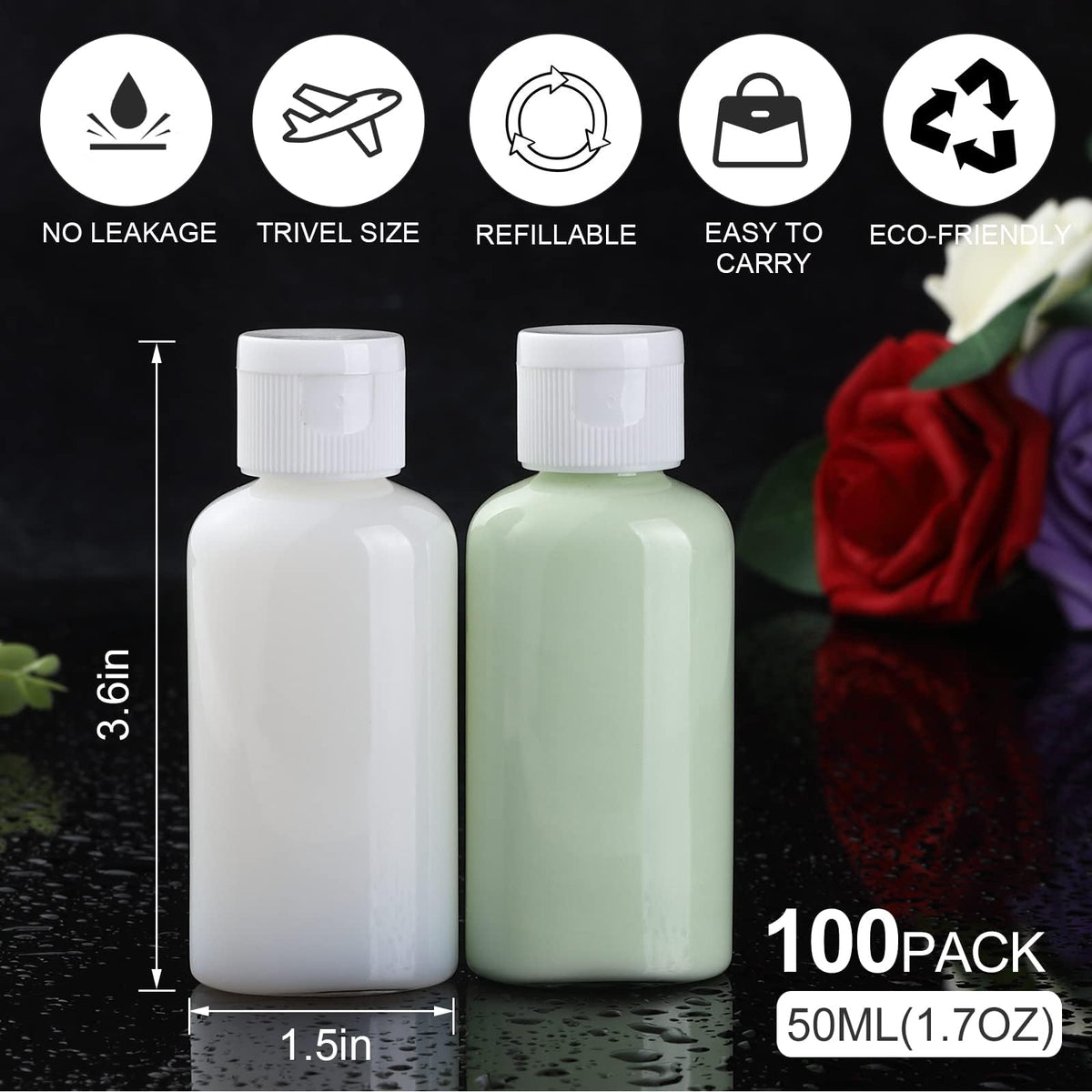 Tzirci clear 50ml bottles help identify contents at a glance