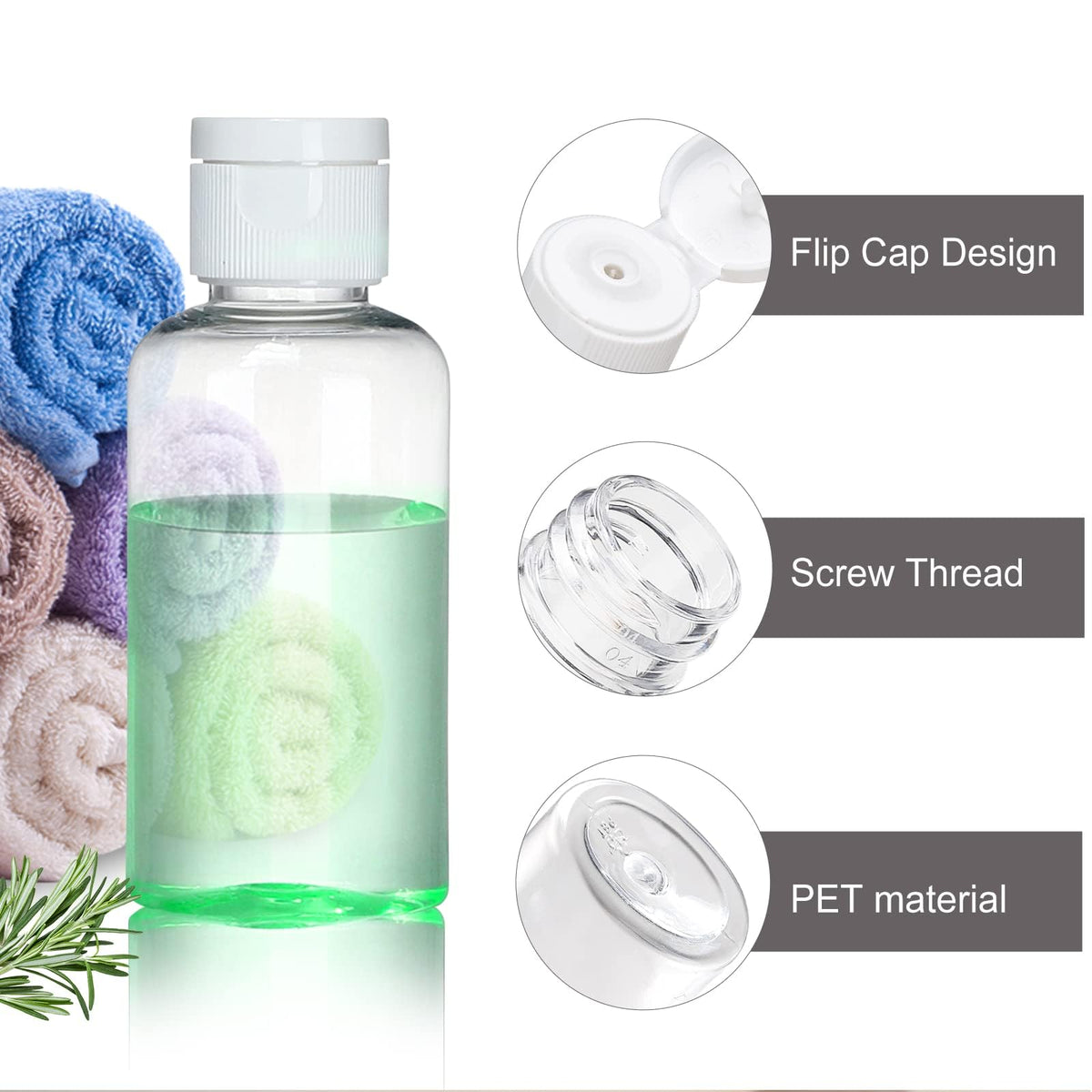 Tzirci lightweight refillable bottles ideal for travel and on-the-go