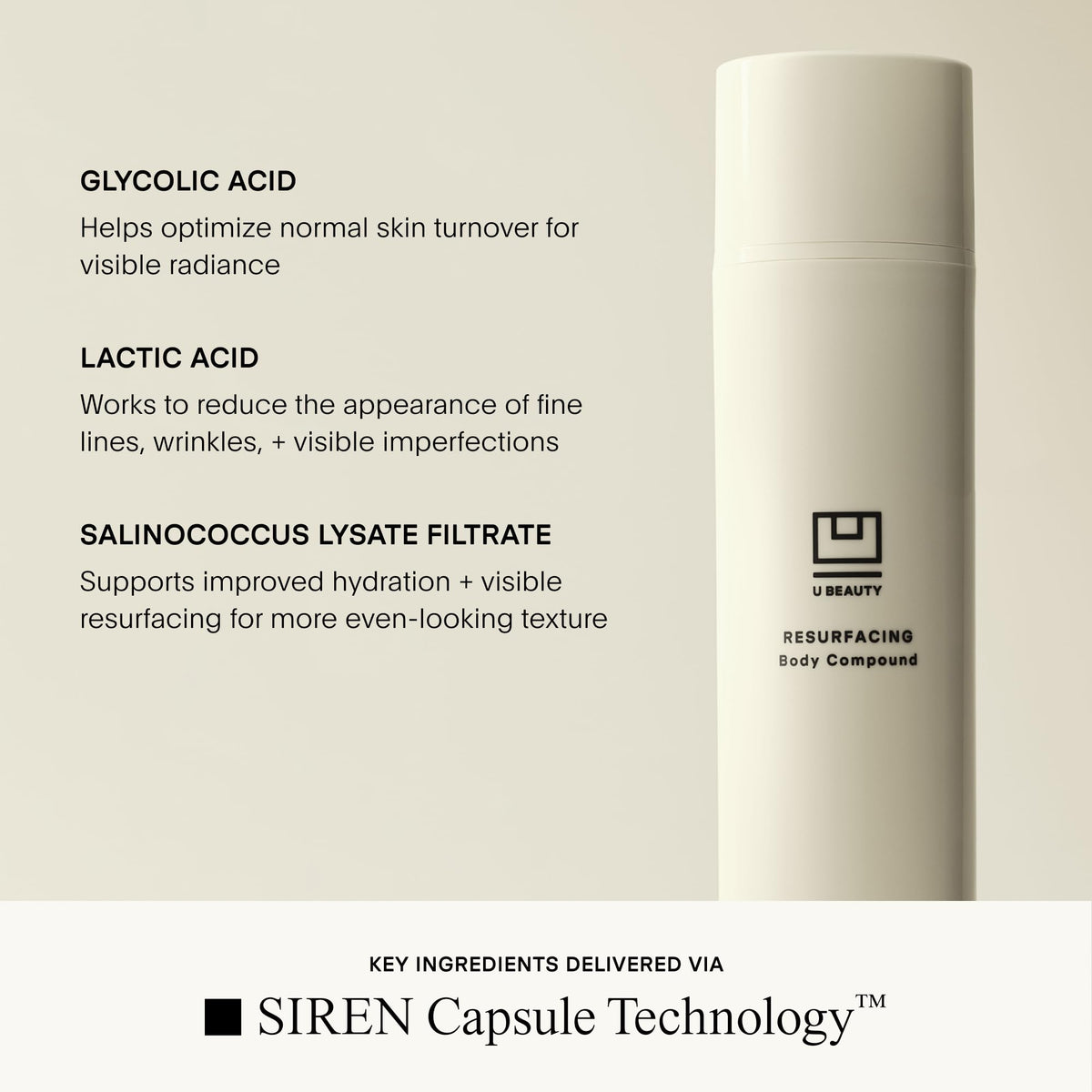 Application massage moment with U Beauty serum for soft, supple skin.
