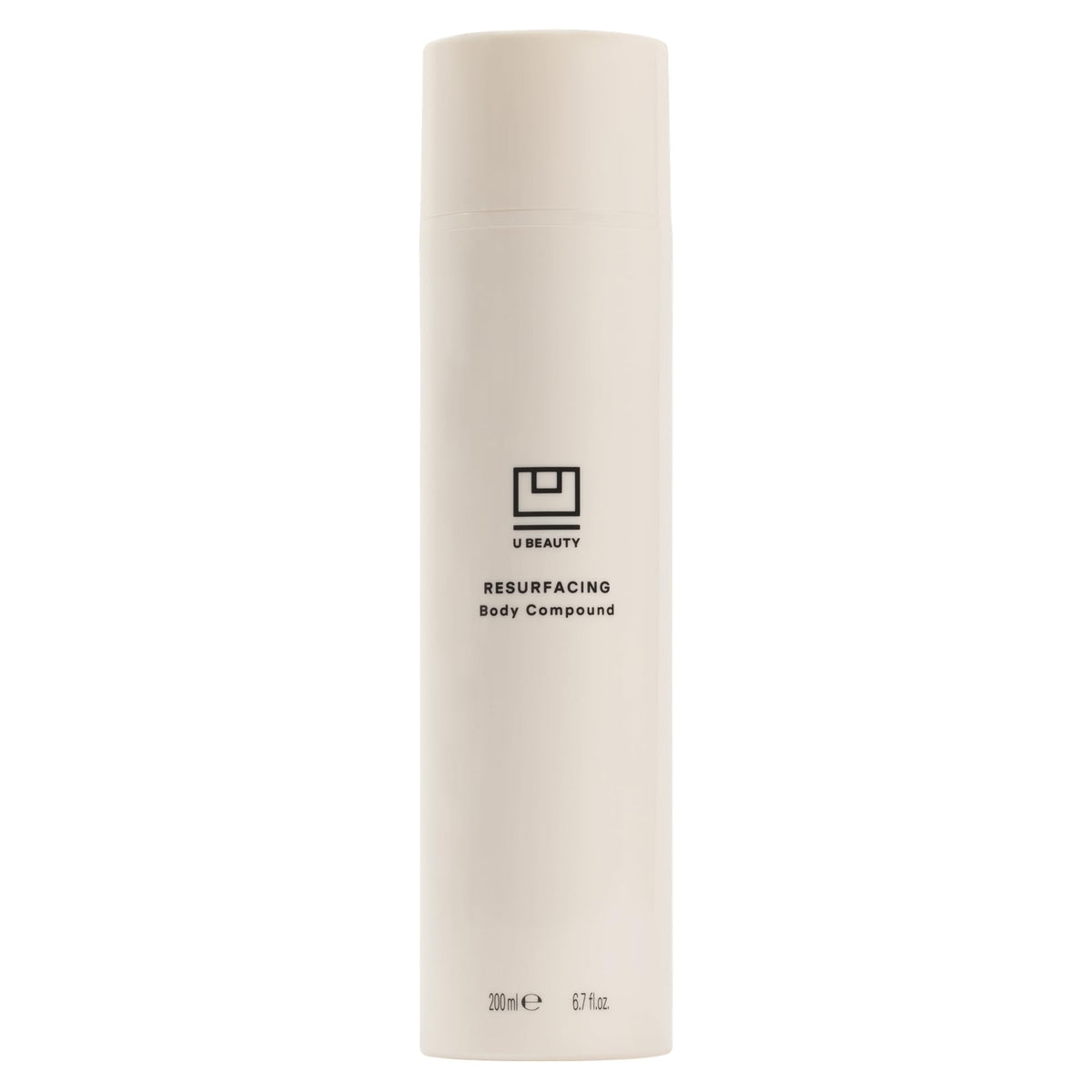 U Beauty Resurfacing Body Compound bottle showing premium texture for silky skin.
