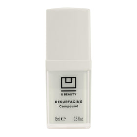 U Beauty Resurfacing Compound Serum bottle on a clean vanity for daily renewal