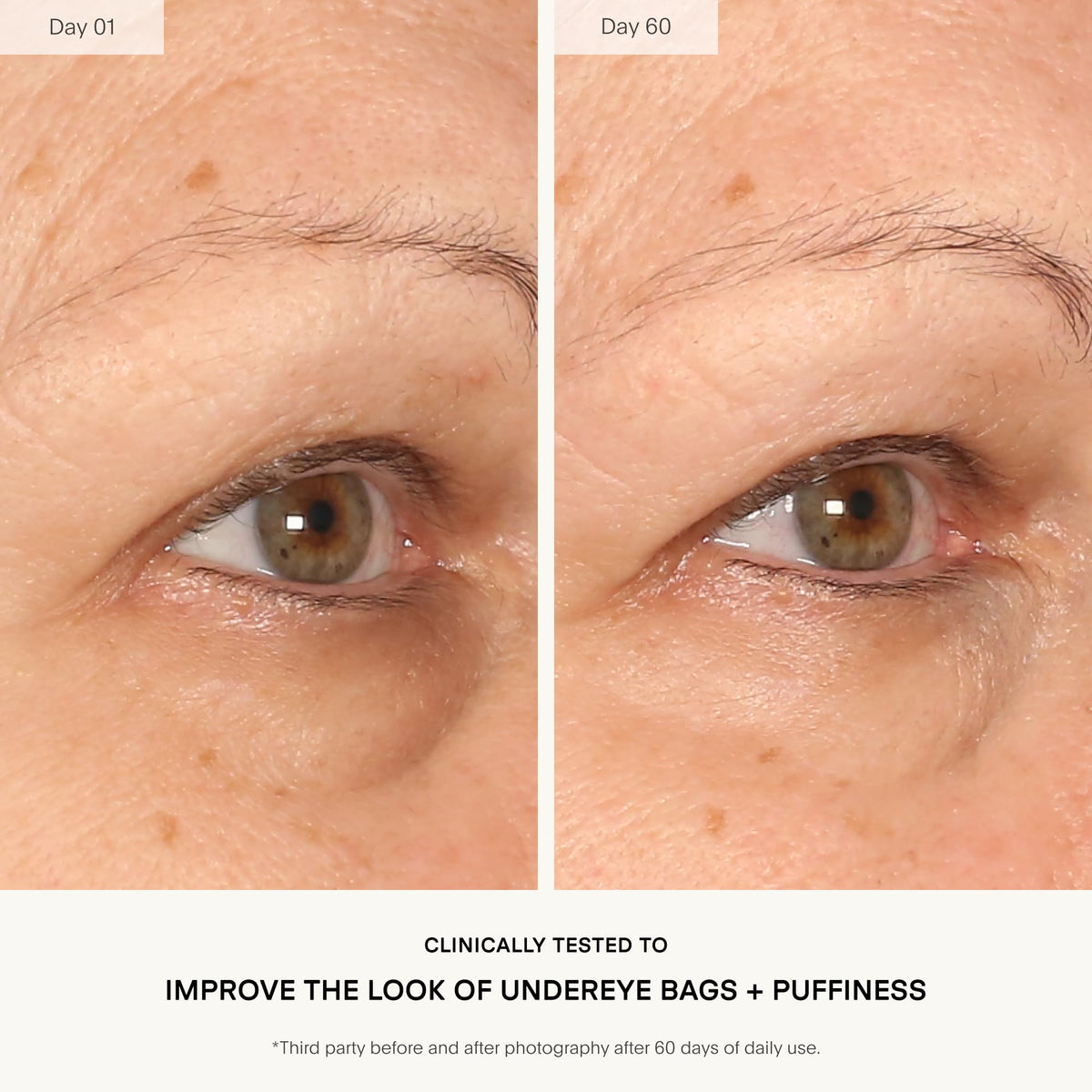 U Beauty The RETURN Eye Concentrate applied under-eye helps refresh and smooth tired-looking skin.