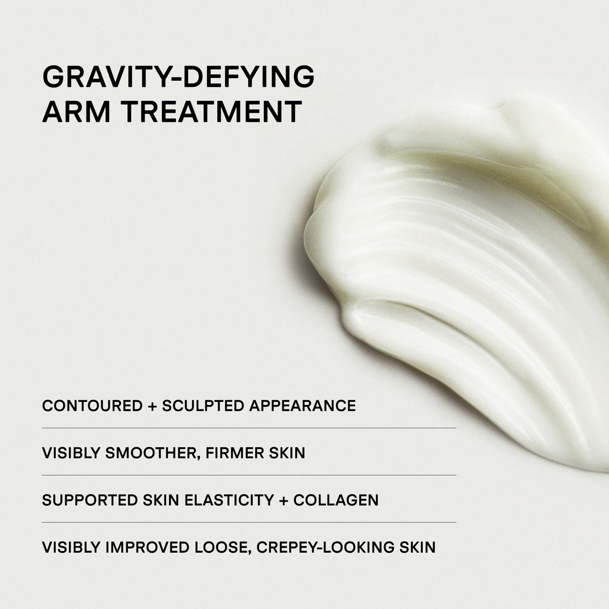 U Beauty SCULPT Arm Compound cream swirl highlights rich texture for smoother skin.