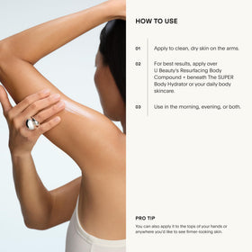 U Beauty SCULPT Arm Compound contains marine extracts and probiotics for skin nourishment.