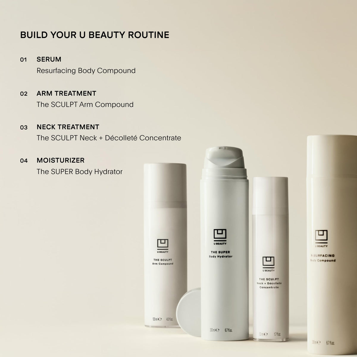 U Beauty SCULPT Arm Compound texture on skin suggests hydration and suppleness.