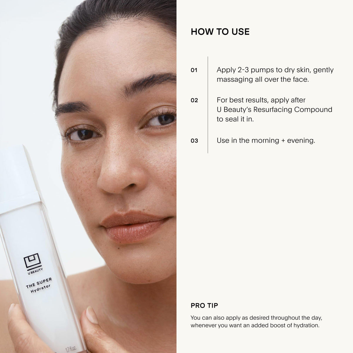 U Beauty The SUPER Hydrator cream swirl reveals rich texture and silky finish