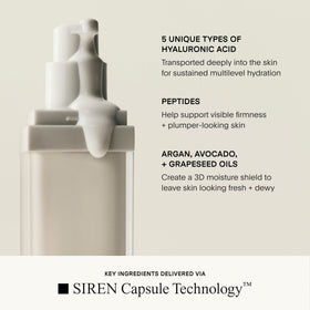 U Beauty The SUPER Hydrator ingredients graphic with peptides and grapeseed oil