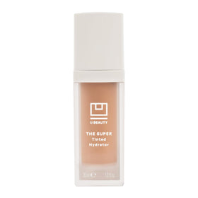 U Beauty Super Tinted Hydrator bottle highlights easy hydration and radiant skin