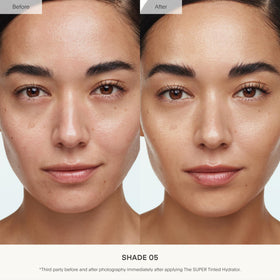 U Beauty Super Tinted Hydrator closeup glow reveals luminous, even skin