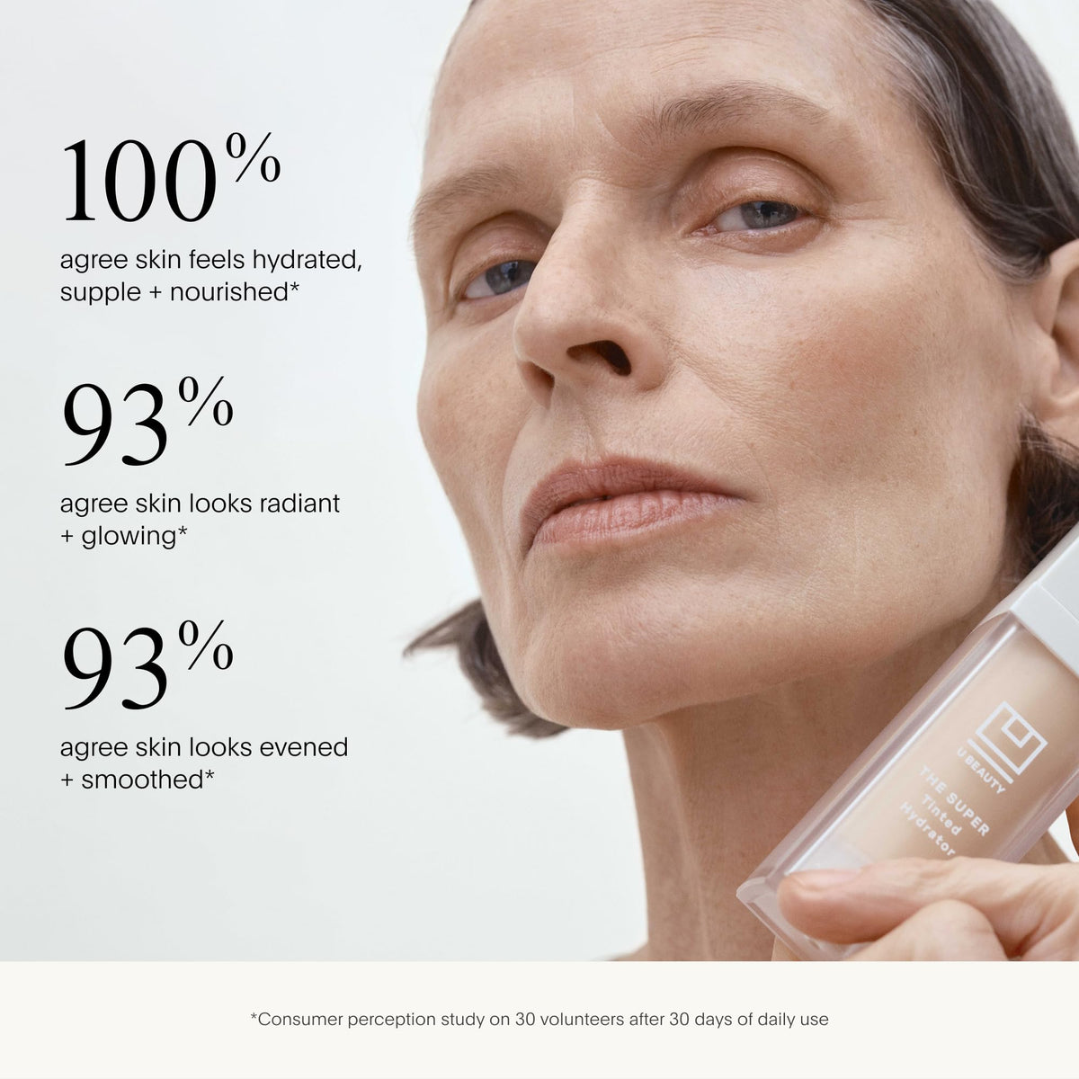 U Beauty cream-texture closeup highlights a smooth, second-skin feel.