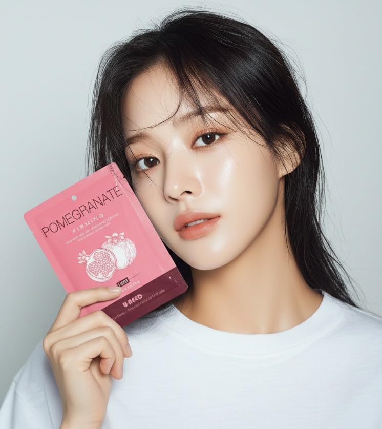 U-NEED charcoal sheet mask illustrating deep cleansing and pore refinement