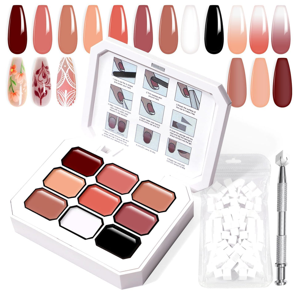 U-Shinein 9-color gel palette close-up for gradient creation and shade mixing