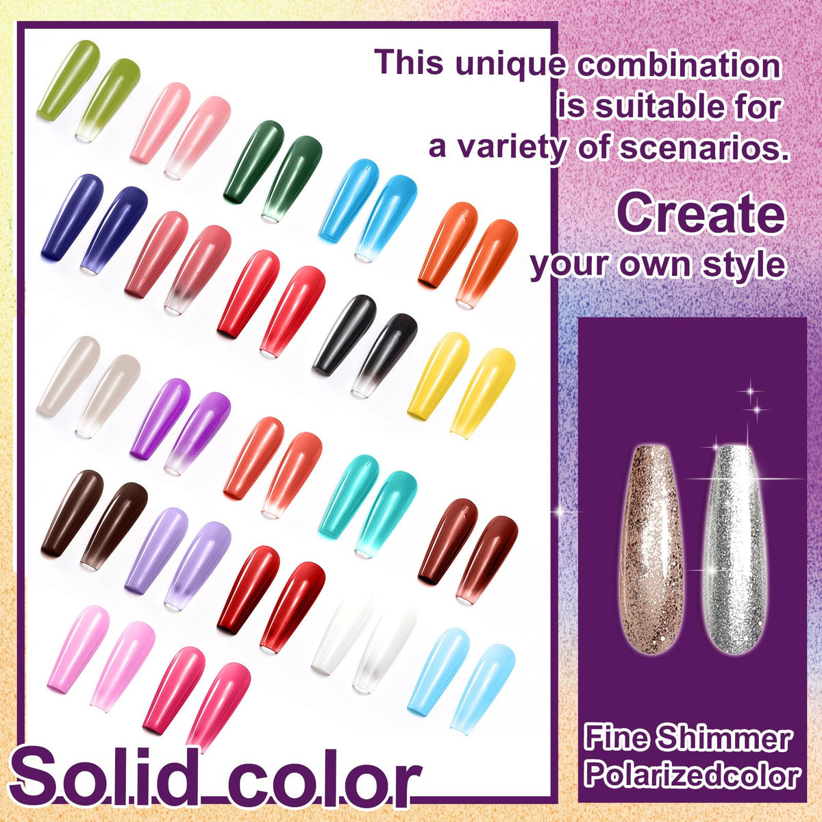 U-Shinein gradient gel bottles ready for ombre designs.