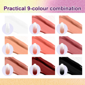 U-Shinein gradient ombre nail swatches showing blendable colors