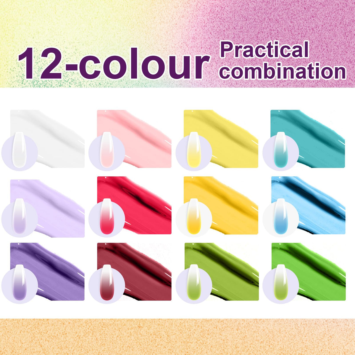 U-Shinein gel used for gradient nail art and multi-use painting.