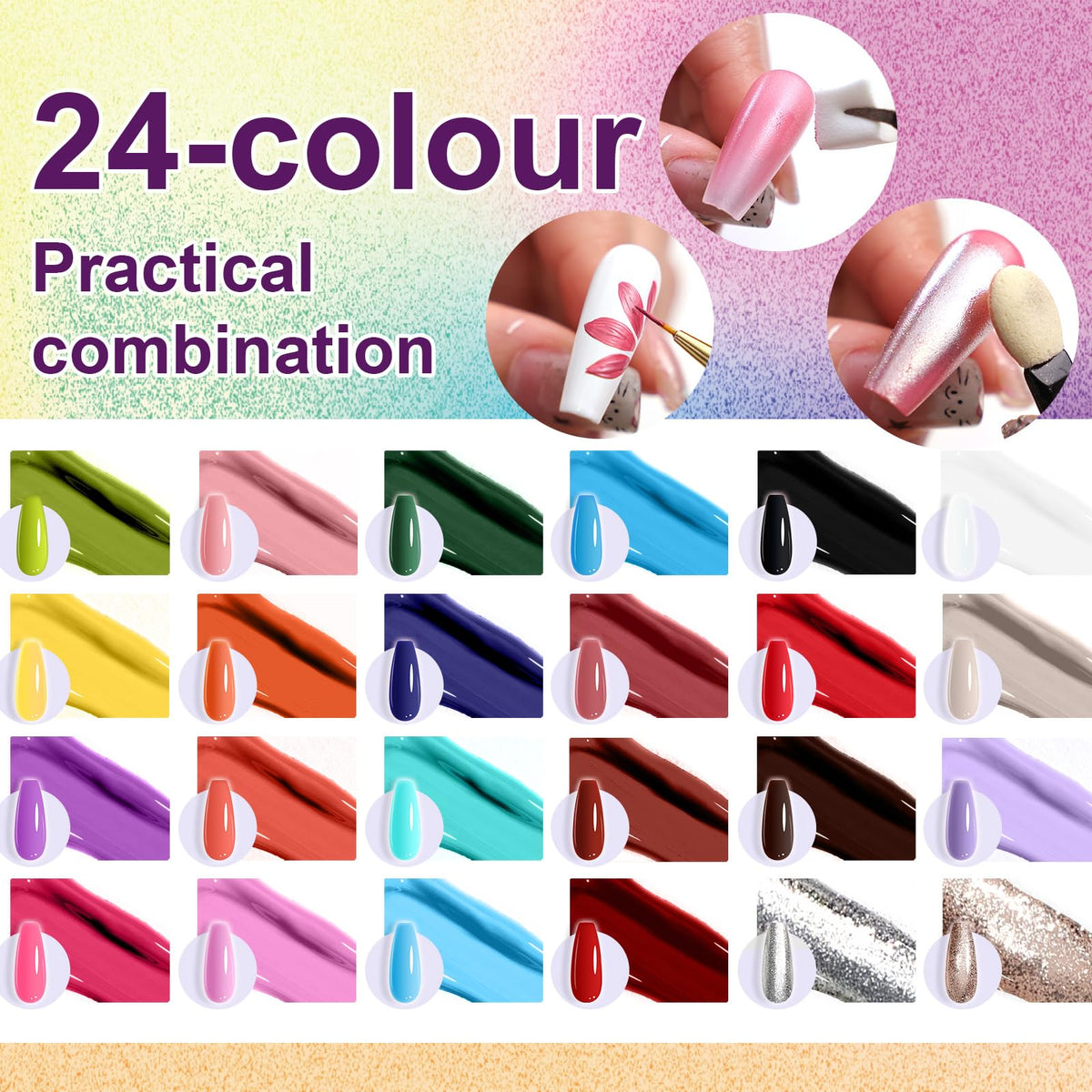 U-Shinein 100 nail sponge blocks for even blending.