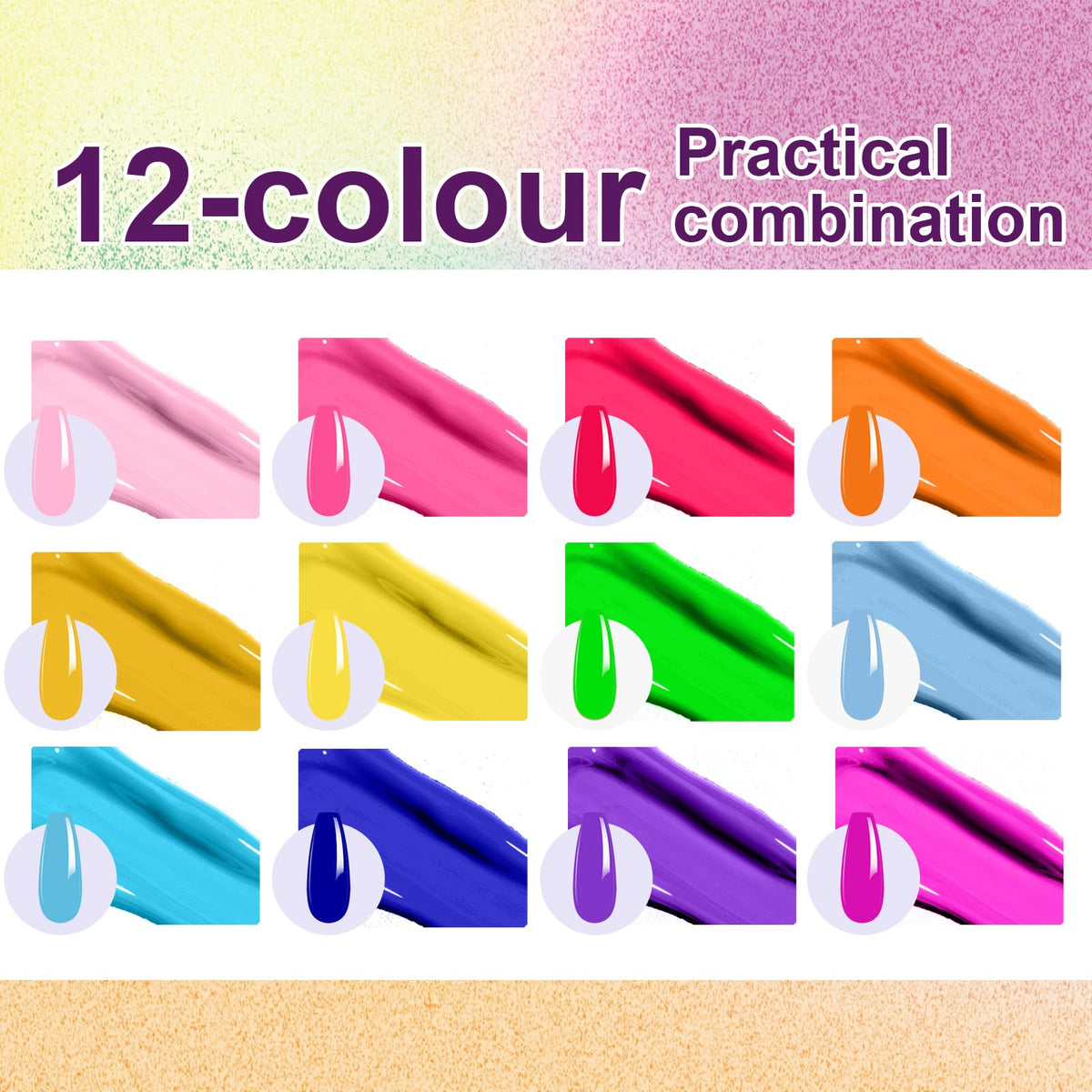 U-Shinein ombre gel kit contents demonstrate versatile pigments for seamless gradients.