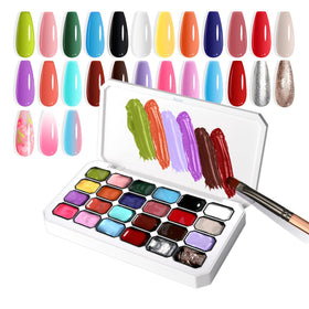 U-Shinein Pat Painting Nail Gel palette with 24 colors for smooth gradients.