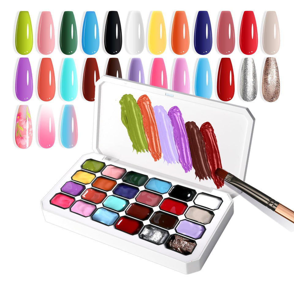 U-Shinein Pat Painting Nail Gel palette with 24 colors for smooth gradients.