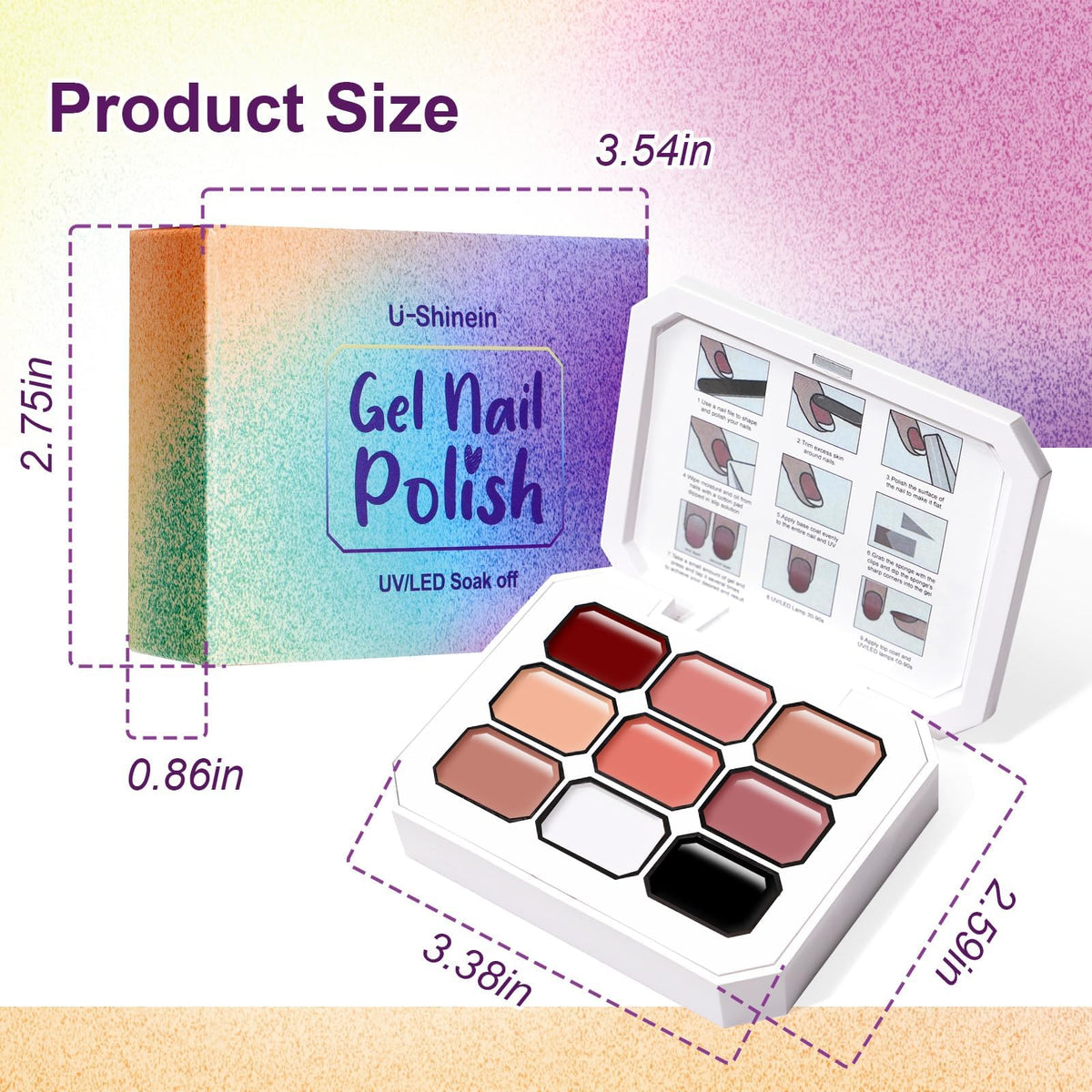 U-Shinein sealed gel polish case protecting freshness