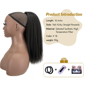UAmy hair 1B black drawstring ponytail blends naturally.