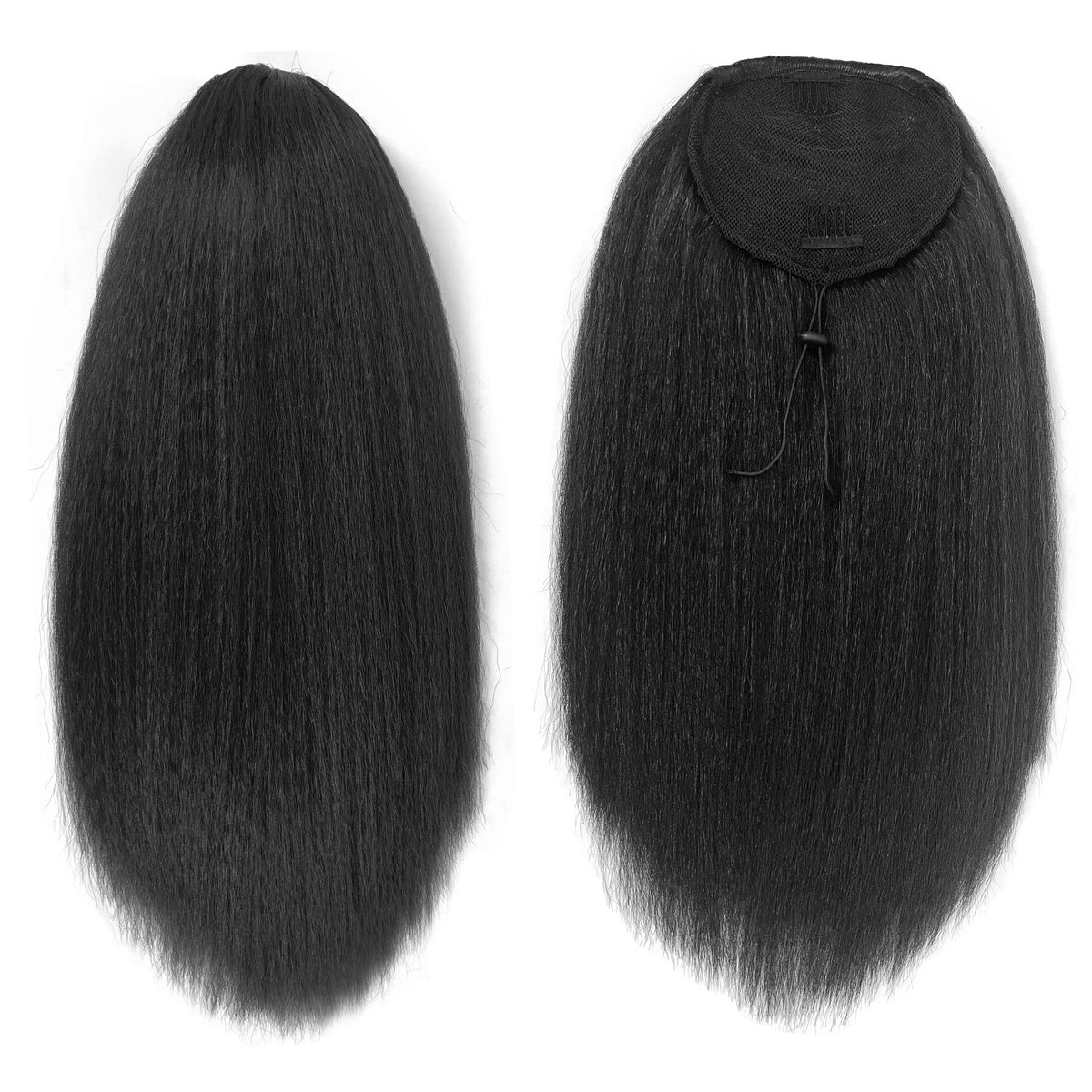 UAmy hair drawstring ponytail close-up shows soft, smooth synthetic fiber texture.