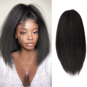 UAmy hair Yaki straight drawstring ponytail 16inch for fuller daily look.