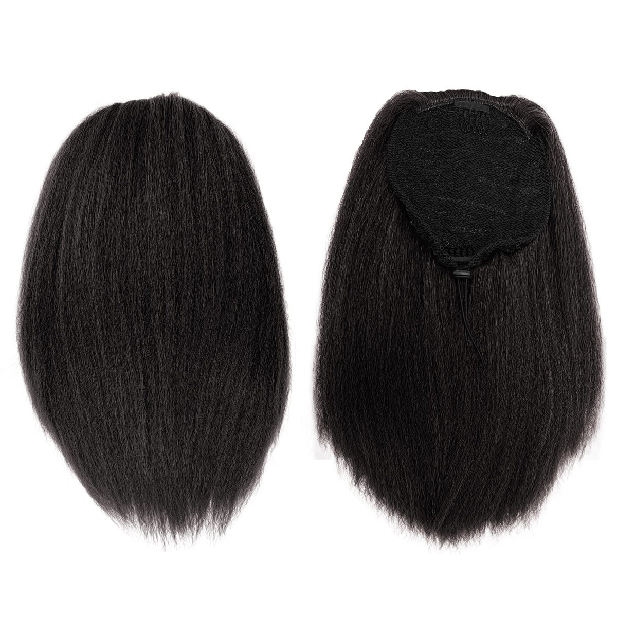 UAmy Hair drawstring ponytail with clip attachment close-up showing secure fit.