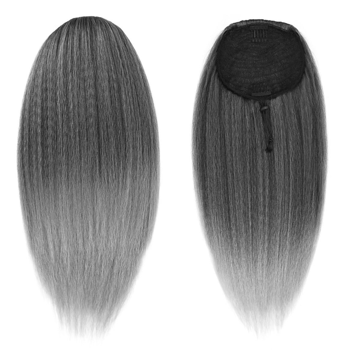 UAmy Hair gray 20-inch pony blends with natural hair for daily styles