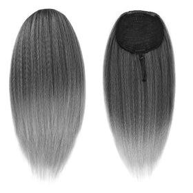 UAmy Hair gray 20-inch pony blends with natural hair for daily styles