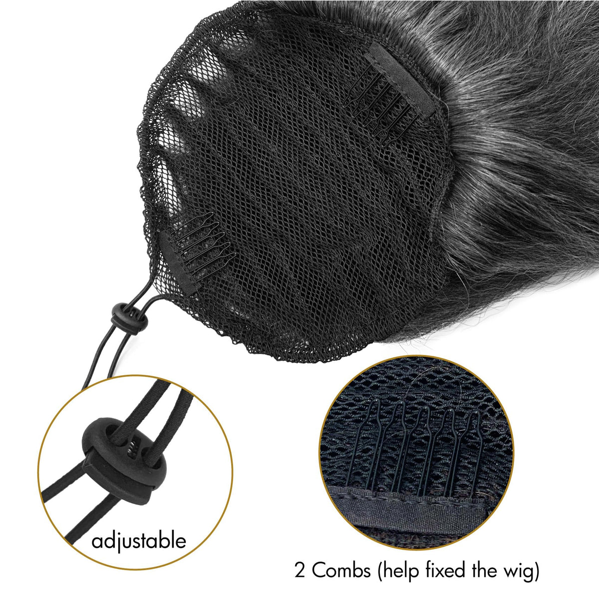 UAmy Hair drawstring pony is lightweight and comfortable for all-day wear