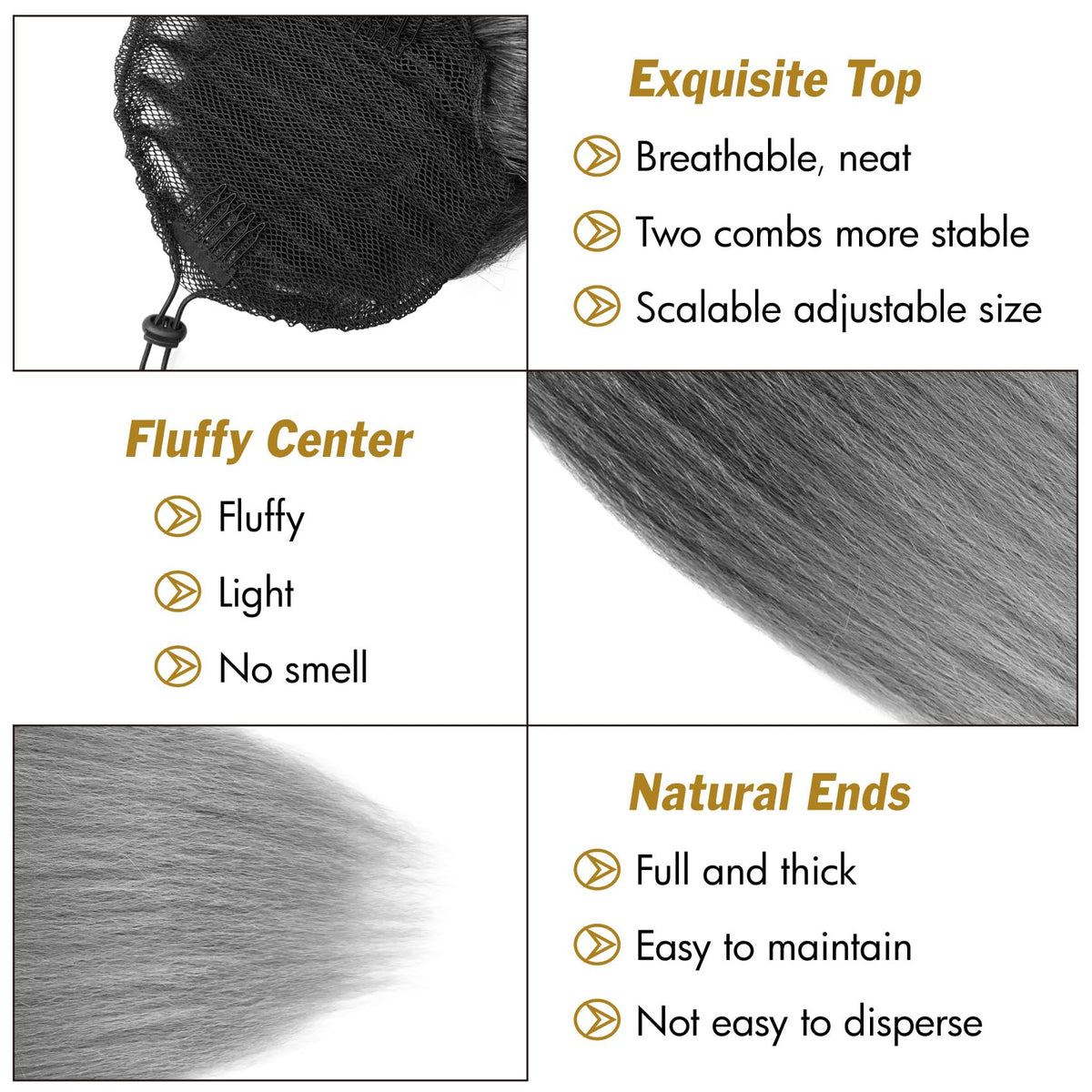 UAmy Hair straight yaki texture mimics natural hair movement and shine