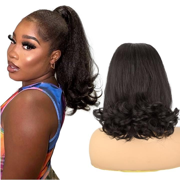 UAmy Hair drawstring ponytail 14in in brown-black for natural volume