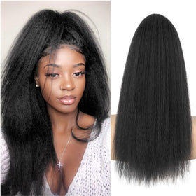 UAmy hair Long Yaki Straight Ponytail 20inch wrap-around for glamorous volume.