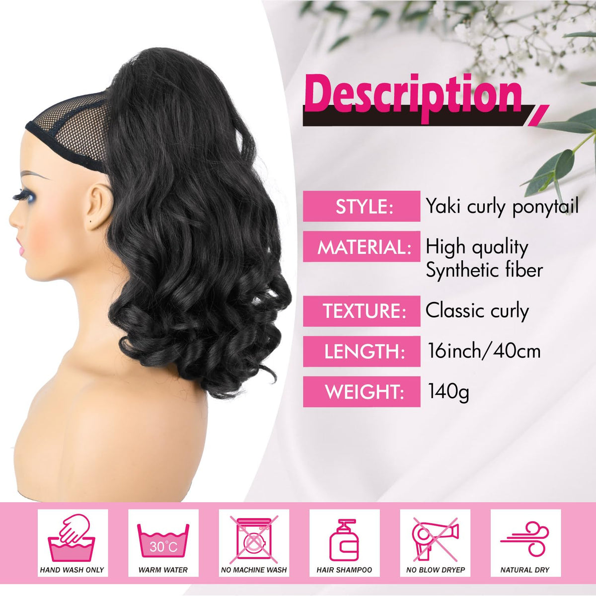 UAmy Hair loose curly ends 18in provide soft, voluminous texture.