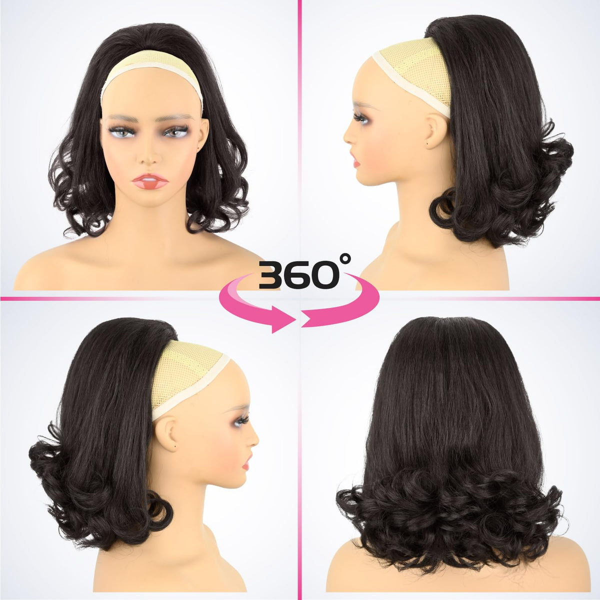 UAmy Hair secure install shows quick drawstring attachment