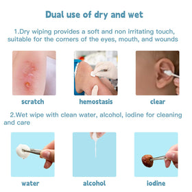 UAN cotton balls ideal for cleaning and ointment application.