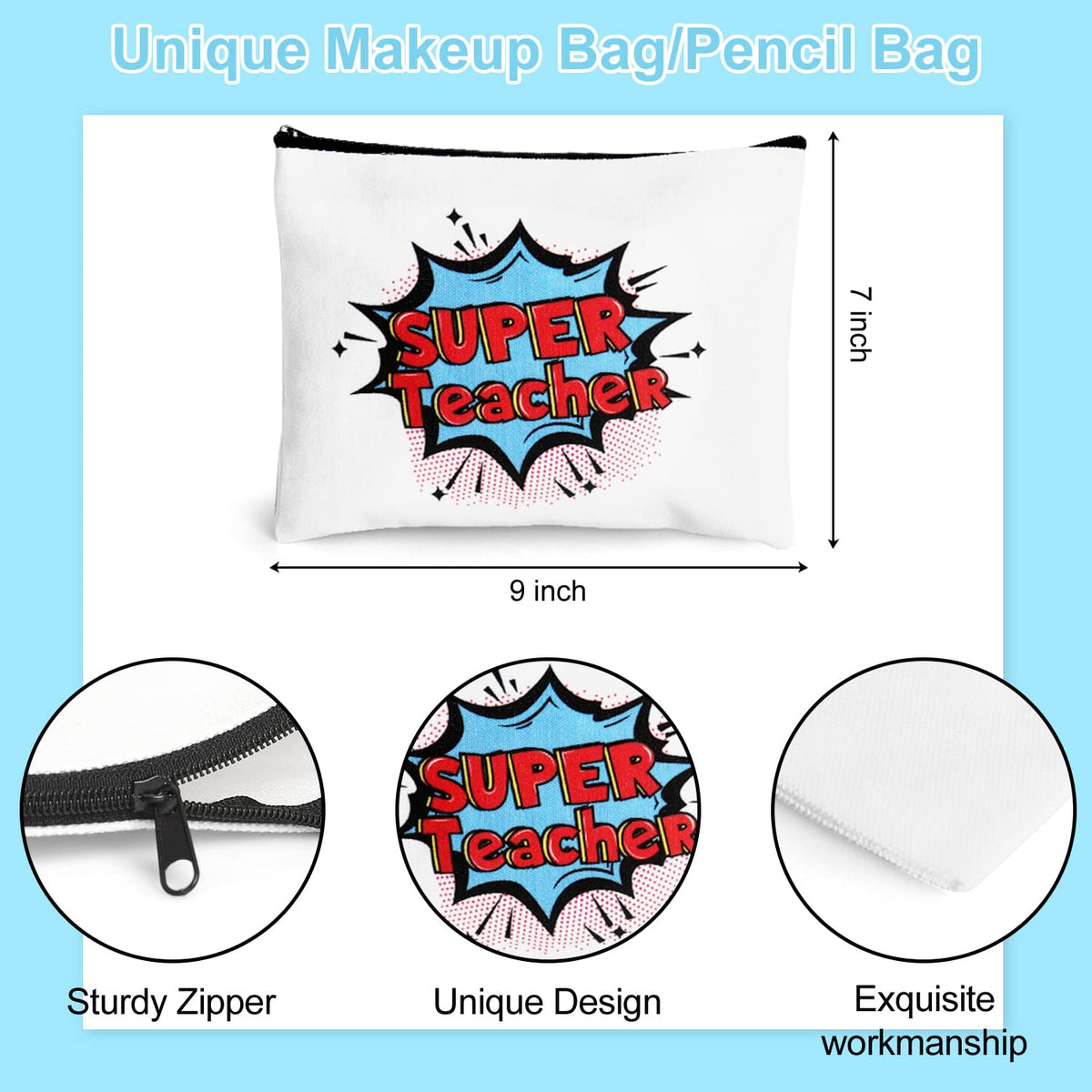 UAREHIBY canvas cosmetic bag style 2, compact travel-friendly storage.